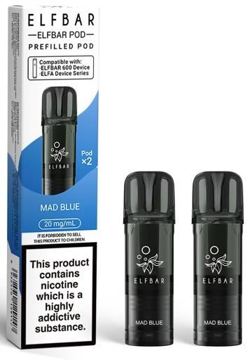 MAD BLUE - UK - ELFBAR - 600 -PREFILLED PODS - 10 Pack