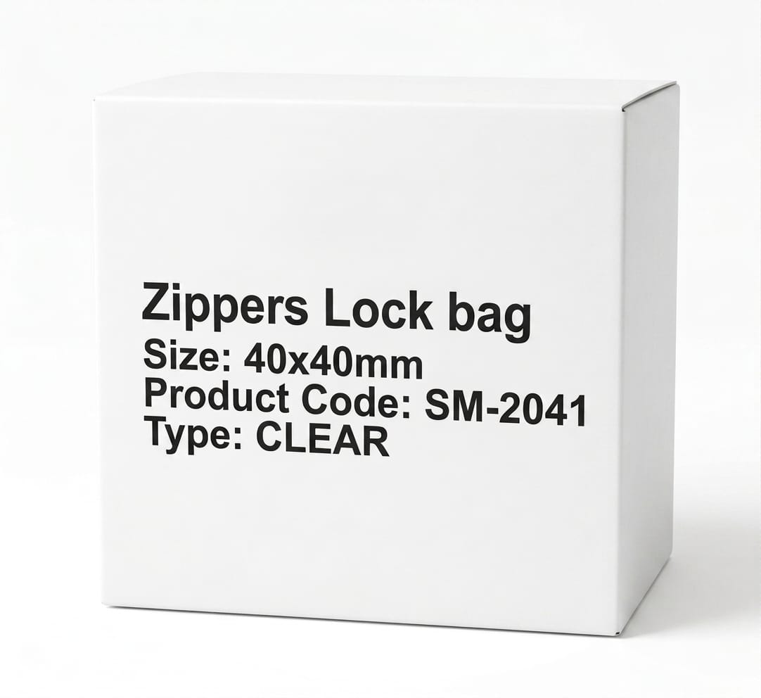 40mm x 40mm - CLEAR - ZIPPER BAG