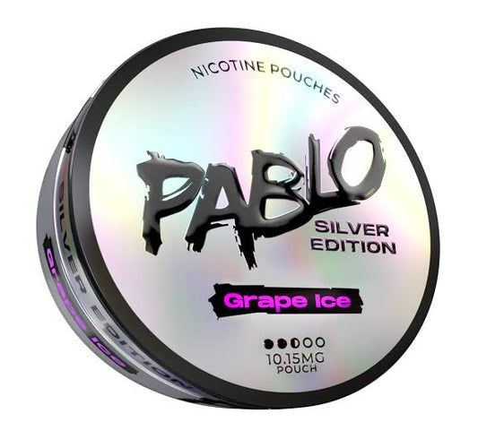 GRAPE ICE- NICOTINE POUCH - PABLO - SILVER EDITION- 2.5 DOTS - 10 Pack
