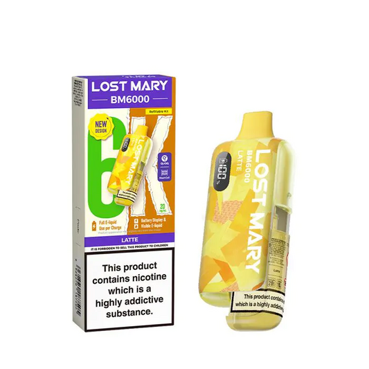 LATTE - UK - LOST MARY - BM6000 - REFILLABLE KIT - 5 Pack