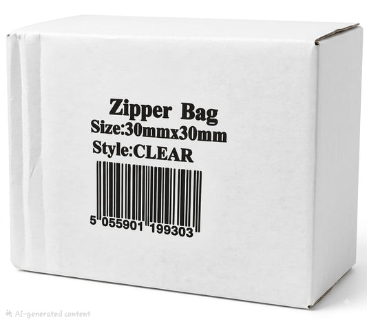 30mm x 30mm - CLEAR - ZIPPER BAG