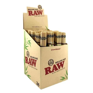NATURAL BAMBOO - ROLLING MAT - RAW - 24 Packs