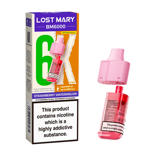 STRAWBERRY WATERMELON UK BM6000 POD LOST MARY - 5 Pack