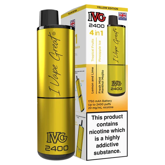 YELLOW EDITION 4 IN 1 IVG 2400 UK - 5 PACK
