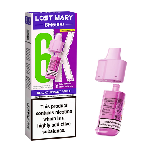 BLACKCURRANT APPLE UK BM6000 POD LOST MARY - 5 Pack