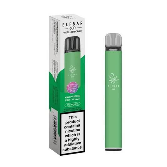 KIWI PASSION FRUIT GUAVA ELFBAR 600 DISPOSABLE UK - 10 Pack
