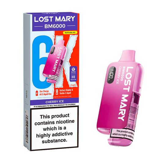 CHERRY ICE - IE - LOST MARY - BM6000 - REFILLABLE KIT - 5 Pack