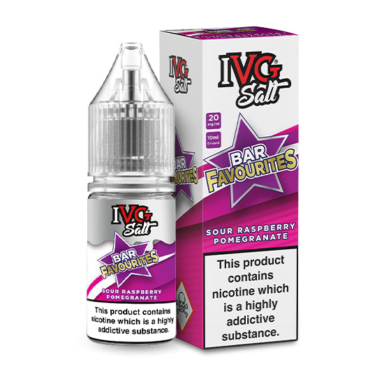 SOUR RASPBERRY POMEGRANATE - UK - IVG SALT - 20mg LIQUID - 10 PACK
