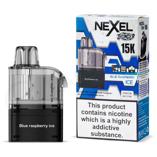 BLUE RASPBERRY ICE - UK - NEXEL THUNDER - 15K - POD - 5 Pack